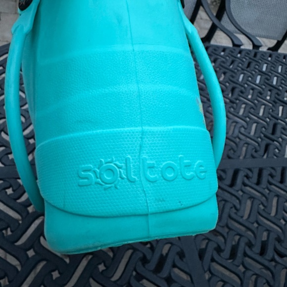 Optari Waterproof Beach Pool Sol Tote Bag Handles Blue Soft Rubber - Picture 9 of 9